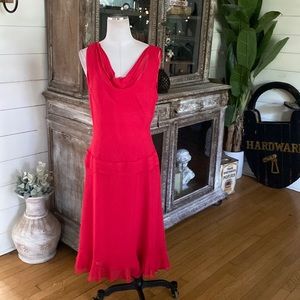 BICE RED COWL NECK SLEEVELESS DRESS NEW 12
